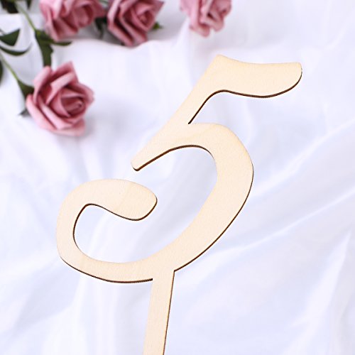 BESTOYARD Números de Madera para Mesas Decoración Bodas Vintage 1-10 10pcs
