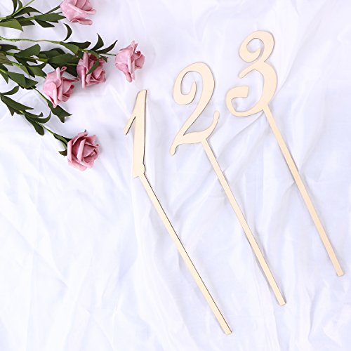 BESTOYARD Números de Madera para Mesas Decoración Bodas Vintage 1-10 10pcs