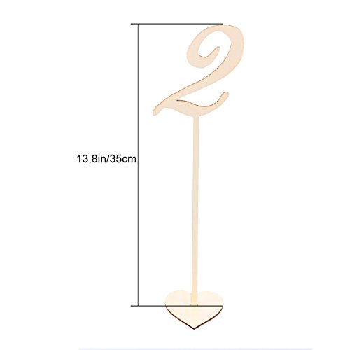 BESTOYARD Números de Madera para Mesas Decoración Bodas Vintage 1-10 10pcs
