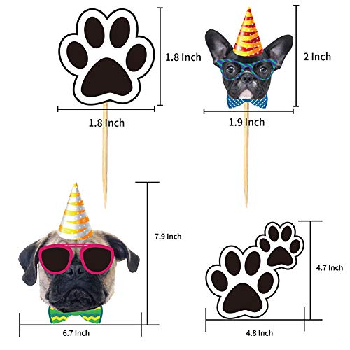 BESTZY 25PCS Animal Cake Toppers Decoraciones Perro Temas Decoración Fiesta Cumpleaños Temáticas Baby Shower Party Favor Suministros para Niños Cumpleaños