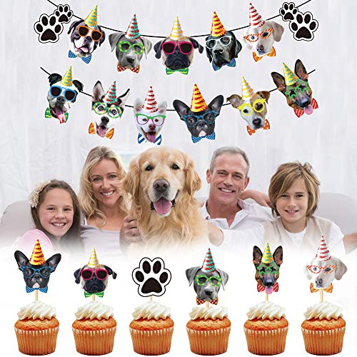 BESTZY 25PCS Animal Cake Toppers Decoraciones Perro Temas Decoración Fiesta Cumpleaños Temáticas Baby Shower Party Favor Suministros para Niños Cumpleaños