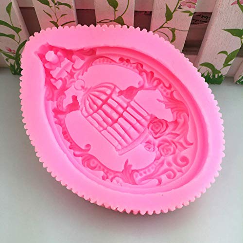 Betrothales Molde De Pastel Jaula De Pájaros Diy Silicona Fondant Sugarcraft Molde De Chocolate Herramienta De Decoración De Pasteles Aromaterapia Molde De Jabón De Yeso Venta Inicio Uso Diario Produc