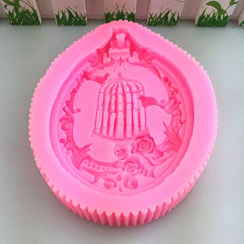 Betrothales Molde De Pastel Jaula De Pájaros Diy Silicona Fondant Sugarcraft Molde De Chocolate Herramienta De Decoración De Pasteles Aromaterapia Molde De Jabón De Yeso Venta Inicio Uso Diario Produc