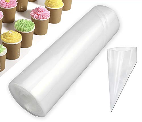 Beunyow Mangas Pasteleras Desechables, 50pcs Bolsas de Pastelería de Plástico Manga Repostería DIY Decoración de Pasteles Herramientas para Hornear Bizcocho, Galleta, Cupcake y Hojaldre(31x16cm)