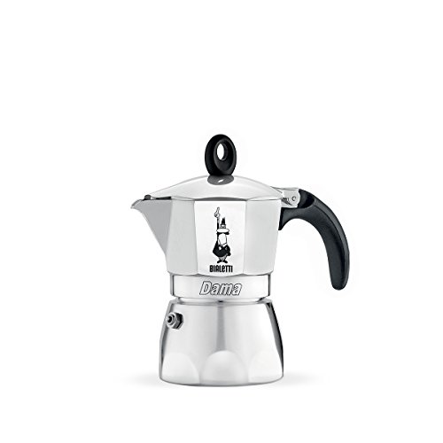 Bialetti Moka Dama Cafetera Italiana Espresso, 3 Tazas, Aluminio, Plateado