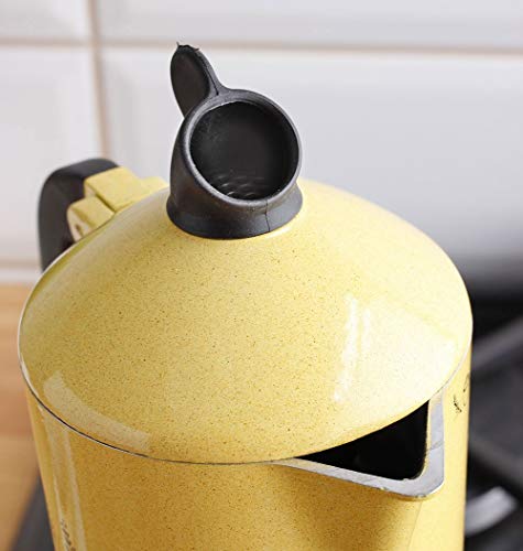 Bialetti Moka Orzo Express Cafetera Italiana Espresso, 2 Tazas, Aluminio, Negro/Amarillo