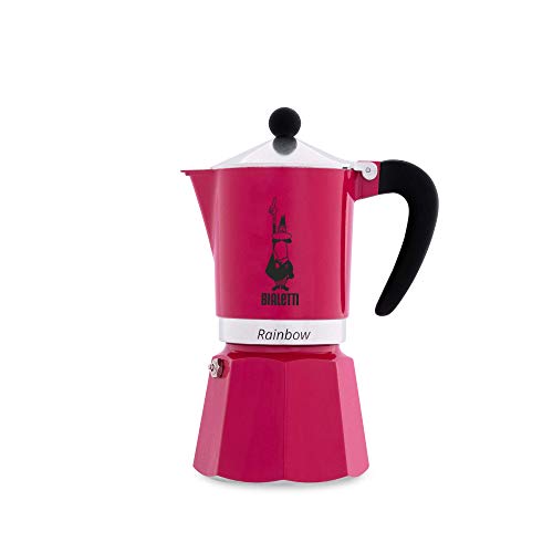 Bialetti Rainbow Cafetera Italiana espresso, 6 Tazas, Aluminio, Fucsia