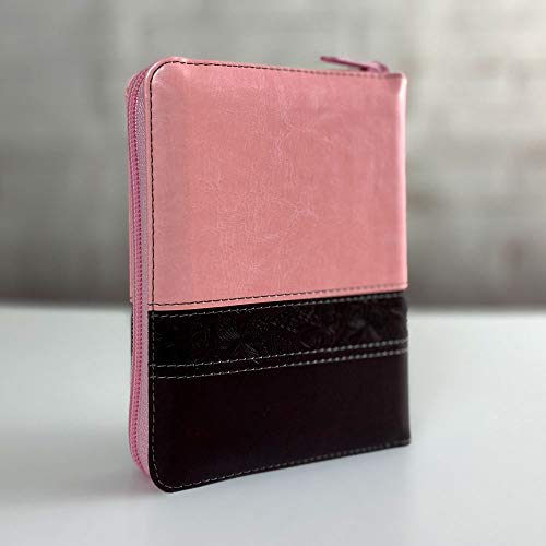 Biblia Reina Valera 1960 tamaño bolsillo cierre/índice piel italiana Rosa/marrón