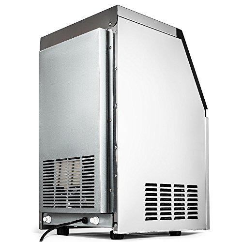 Bisujerro 60kg/68kg Máquina Comercial de Hacer Hielo 280W/200W 220V Máquina de Hielo Comercial 60kg/68kg Hielo en 24 Horas para Hogar, Bares, Cafetería y Restaurante (60kg)