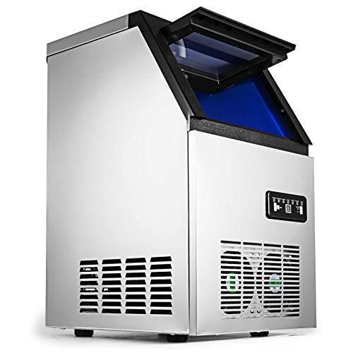 Bisujerro 60kg/68kg Máquina Comercial de Hacer Hielo 280W/200W 220V Máquina de Hielo Comercial 60kg/68kg Hielo en 24 Horas para Hogar, Bares, Cafetería y Restaurante (60kg)