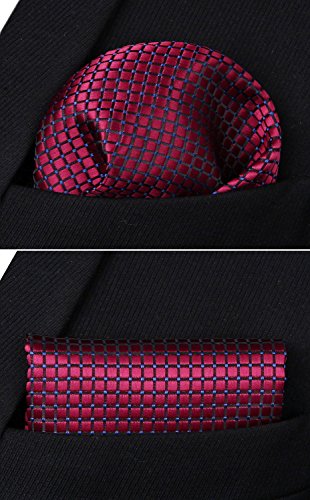 BIYINI Juego de corbata y bolsillo con panuelo en forma de panuelo y corbata de cuadros