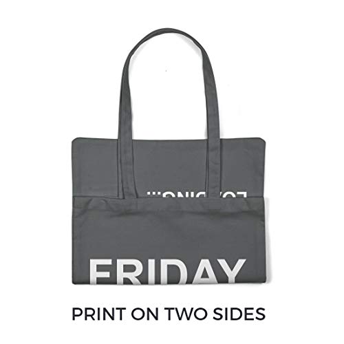 BLAK TEE Friday Loading Slogan Organic Cotton Reusable Shopping Bag Grey