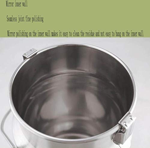 BLHZPD Hermético Cubo Inoxidable de Leche de Acero Vino Tanque Cubo Cubo Leche con hermético Tapa del depósito de Agua Pesada Cubo de Almacenamiento de líquido 3L 5L 10L (Color : Silver, Size : 5L)