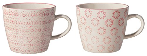 Bloomingville juego de 2 Tazas de loza Isabel multicolor