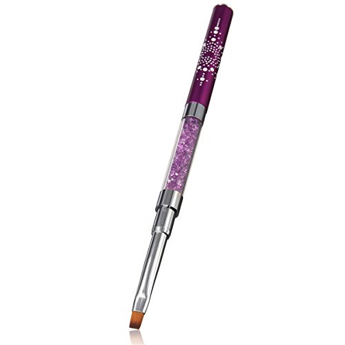 Bluelover Doble Cabeza De Acrílico Uñas De Arte Francés Gel UV Pincel Bricolaje Pintura Falsos Consejos Pluma Manicura Herramientas 3 Colores-Púrpura