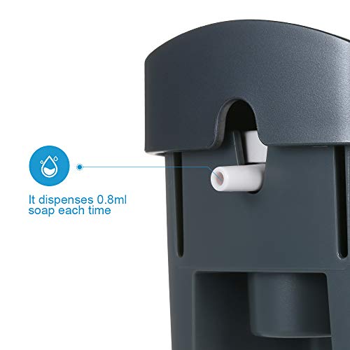 Blusea Dispensador de jabón Manual CHUANGDIAN 300ml Sin taladrador Montado Pared Gel de Ducha para baño Champú líquido Desinfectante - Grey