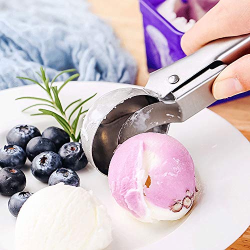 Bola de helado de acero inoxidable - cuchara de helado con gatillo - cuchara de helado cuchara de helado, masa para pastel, bola de melón, albóndigas