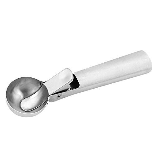 Bola de helado de acero inoxidable - cuchara de helado con gatillo - cuchara de helado cuchara de helado, masa para pastel, bola de melón, albóndigas