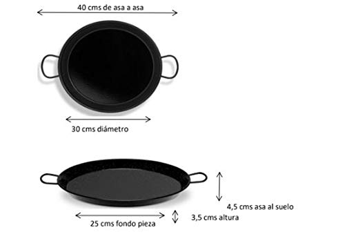 Boladeta - Paellera de Inducción de Acero esmaltado de 30cm - 3 raciones