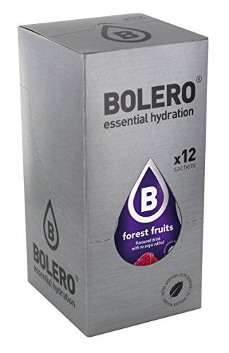Bolero Bebida Instantánea sin Azúcar, Sabor Frutas del Bosque - Paquete de 12 x 9 gr - Total: 108 gr