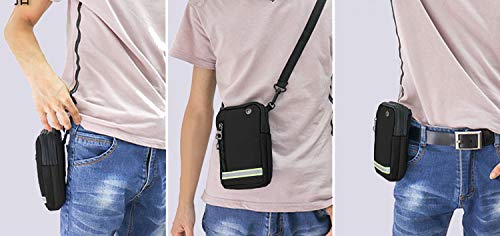 Bolsa Compacta de Hombro Cintura Cinturón Bolsillo Funda Riñoneras Bolso Pequeño para Herramientas Pequeñas Bandolera Hombre Deporte Camping Viaje Senderismo Cartera Aire para iPhone Samsung Xiaomi