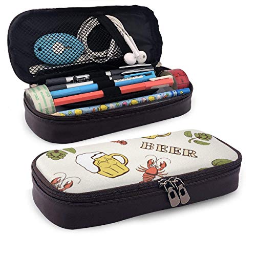Bolsa de Lápiz，Estuche de lápices de Gran Capacidad Estuche Escolar de Gran Capacidad Vaso de cerveza lúpulo y cangrejo de río