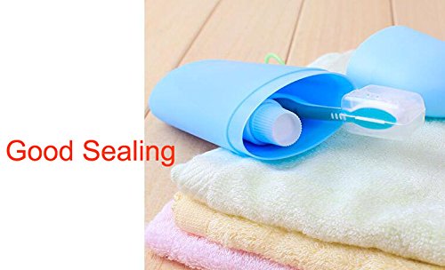 Bolsa portátil protectora para cepillo de diente y pasta dental, colores dulces, contenedor de plástico, organizador para acampadas y viajes