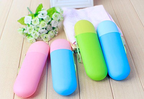 Bolsa portátil protectora para cepillo de diente y pasta dental, colores dulces, contenedor de plástico, organizador para acampadas y viajes