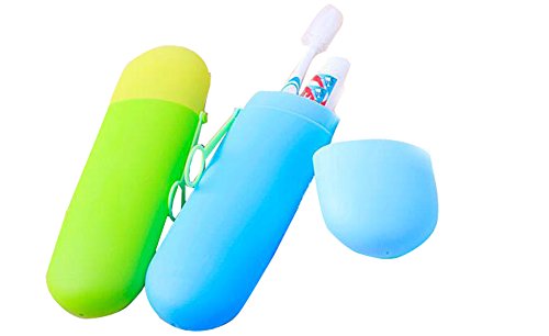 Bolsa portátil protectora para cepillo de diente y pasta dental, colores dulces, contenedor de plástico, organizador para acampadas y viajes