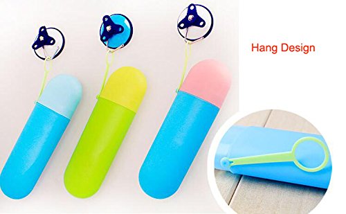 Bolsa portátil protectora para cepillo de diente y pasta dental, colores dulces, contenedor de plástico, organizador para acampadas y viajes