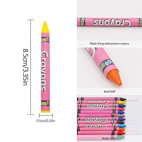 Bolsas para Colorear 12 Pcs (Diferentes Diseño) con 24 Pasteles de Aceite Ideal para regalos de cumpleaños comuniones colegios guarderías y celebraciones
