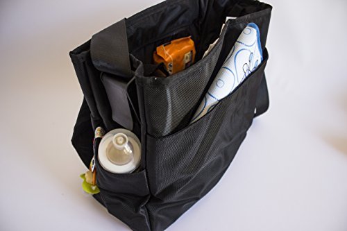 Bolso city Tris & Ton para carro de bebé o de hombro para mamá o papá modelo Podium con 12 bolsillos 6 interiores de gran capacidad fácil sujeción al cochecito y cierre con cremallera (Trisyton)