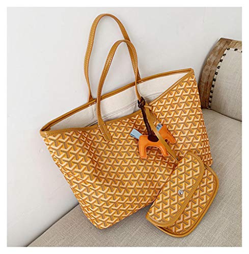 Bolso De Mano Cadena Cuero Pu，Bolso De Canasta De Verduras Con Dientes De Perro Portátil De Gran Capacidad Con Un Solo Hombro, Bolso De Mano @Amarillo