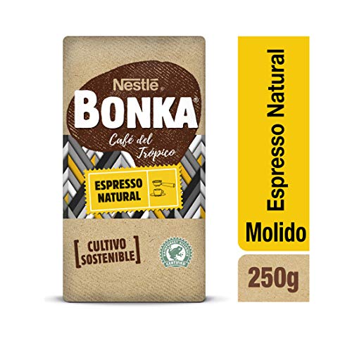 BONKA Café molido de tueste natural - Paquete de Café molido de 8 x 250 g- Total: 2 kg