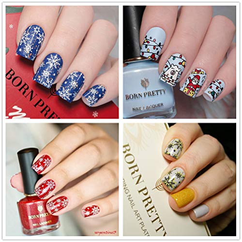 BORN PRETTY Rectangle Nail Stamping Plate Nail Stamp Image Plate Manicure Santa Claus Christmas Series