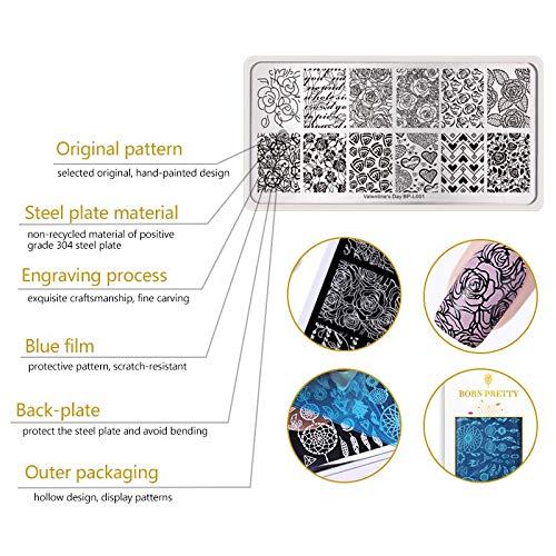 BORN PRETTY Rectangle Nail Stamping Plate Nail Stamp Image Plate Manicure Santa Claus Christmas Series