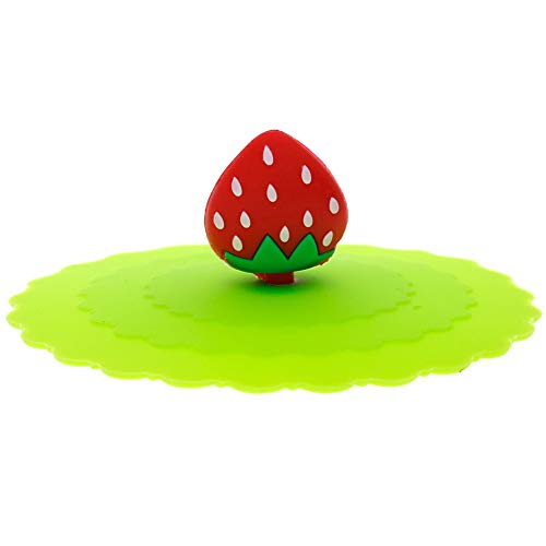Bostar 4pcs Antipolvo fruta gato pata taza cubierta taza de café, tapa de silicona, succión, a prueba de fugas