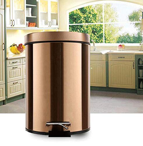 Bote de basura, Contenedor para pedales para la cocina Bote de basura de acero inoxidable, Contenedores de baño con tapas, Contenedor pequeño para lavamanos, Baño, Baño ( Color : Silver , Size : 8L )