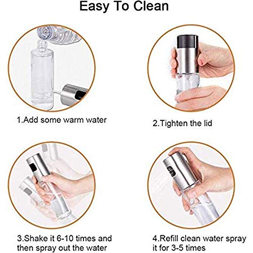Botella de Rociador de Aceite, Dispensador de Aceite en Aerosol, Rociador de Aceite Transparente, Aceite en Aerosol para Cocinar, para Cocina, Cocina, Ensalada, Horneado de Pan, Parrilla (100ML)