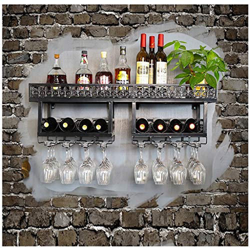 Botellero De Metal para Colgar En La Pared Soporte De Vidrio Portavasos Al Revés Botellero Industrial Retro Decoración De La Pared De La Cocina Expositor Independiente De Copa De Vino