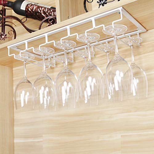 Botelleros-HU Soporte para Copas Colgantes para Almacenar Diferentes Tipos De Copas De Vino Tinto En Varios Tamaños, (Color : Blanco, Tamaño : 50cm*22.5cm)