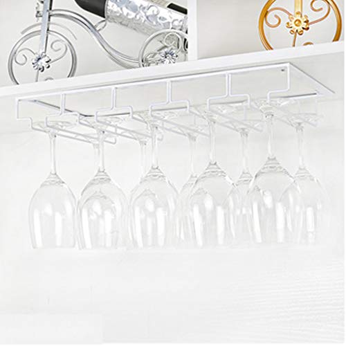 Botelleros-HU Soporte para Copas Colgantes para Almacenar Diferentes Tipos De Copas De Vino Tinto En Varios Tamaños, (Color : Blanco, Tamaño : 50cm*22.5cm)