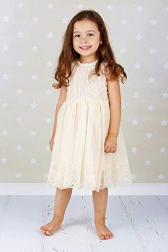 Bow Dream Vestido Vintage de Encaje de Flores para Niña Marfil 12 años