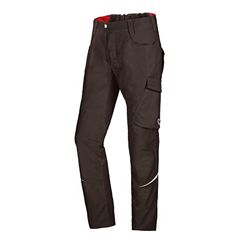 BP 1960-570-0048-34s - Mezcla de tela con pantalones de trabajo para hombres, silueta delgada con cintura superior en la espalda, 65% poliéster/35% algodón, marrón, talla 34S