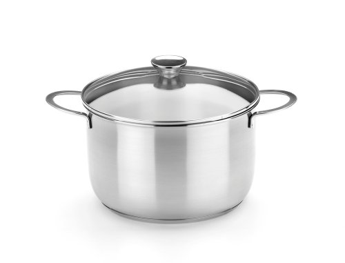 BRA Ancora - Olla, 26 cm, Acero Inoxidable 18/10, con Tapa de Cristal