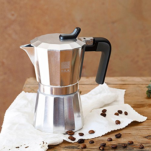 BRA Cafetera, Acero, Plata, 3 Tazas