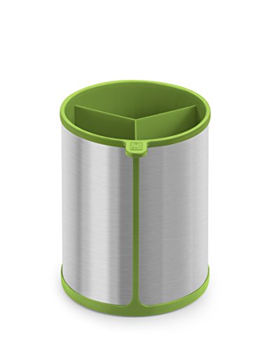 BRA Prior Bote Giratorio para Utensilios de Cocina Apto para el Contacto con los Alimentos, Acero INOX, Nailon y Silicona, Verde, 14.5 x 15 x 18 cm