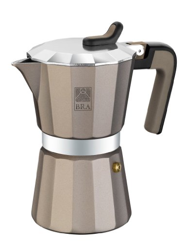 BRA Titanium - Cafetera, Capacidad 3 Tazas, Aluminio