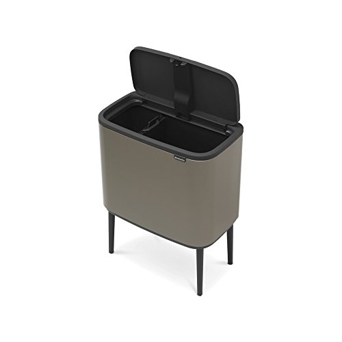 Brabantia Bo Touch Bin Cubo de Basura, 11 + 23 litros, Gris (Platinum)