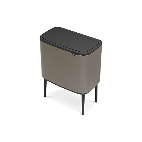 Brabantia Bo Touch Bin Cubo de Basura, 11 + 23 litros, Gris (Platinum)